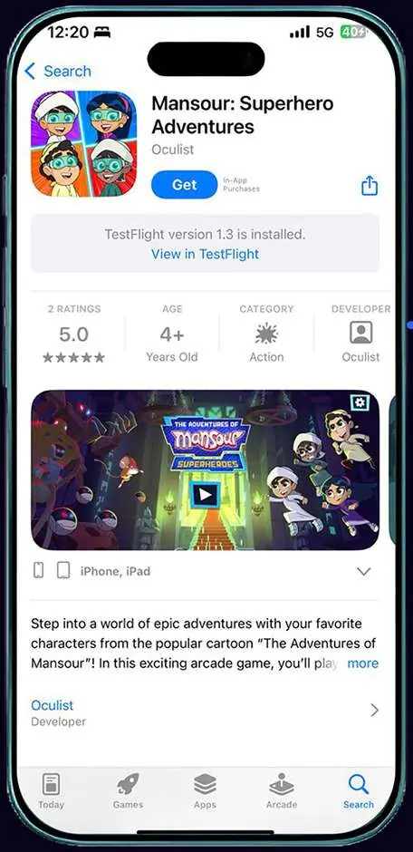App Store listing