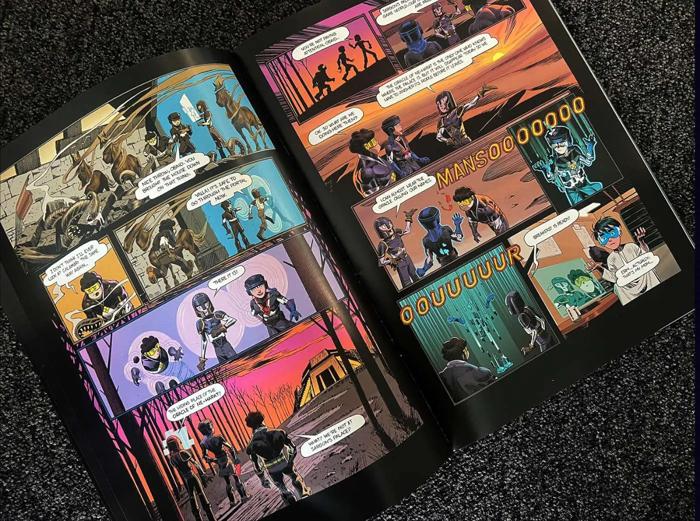 Mansour Comics interior spread