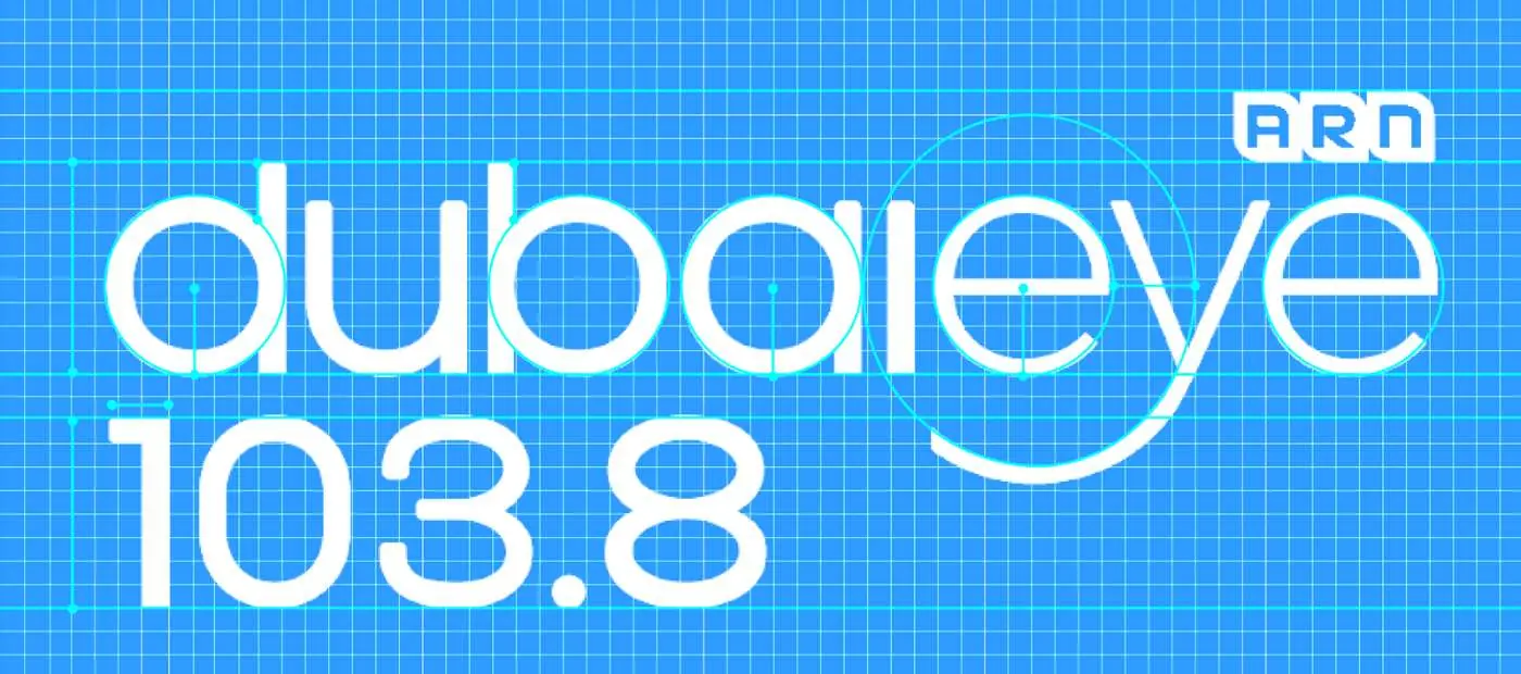Wordmark on its construction grid