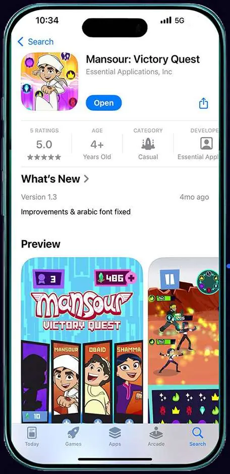 App Store listing