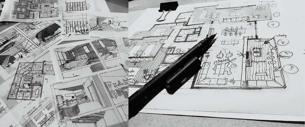 Celine Teyrouz freehand sketches